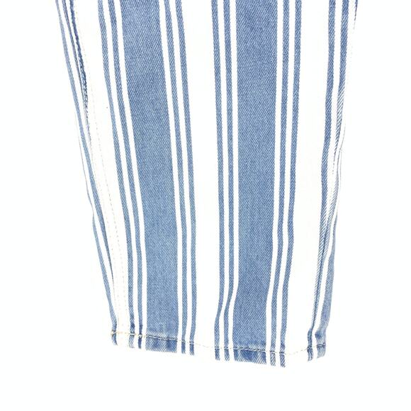 American Eagle Women's Size 2 Striped High Waisted Rise Tapered Leg Mom Jeans - Picture 6 of 10